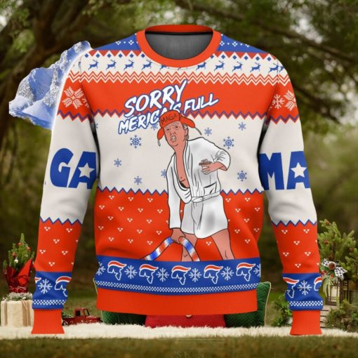 Donald Trump Sorry Merica’s Full Sweater All Over Printed Ugly Christmas Sweater 2023 Christmas Gift Ideas Holiday Gift