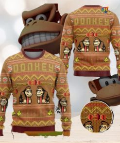 Donkey Kong Family Ugly Christmas Sweater, Fun Video Game Holiday Attire