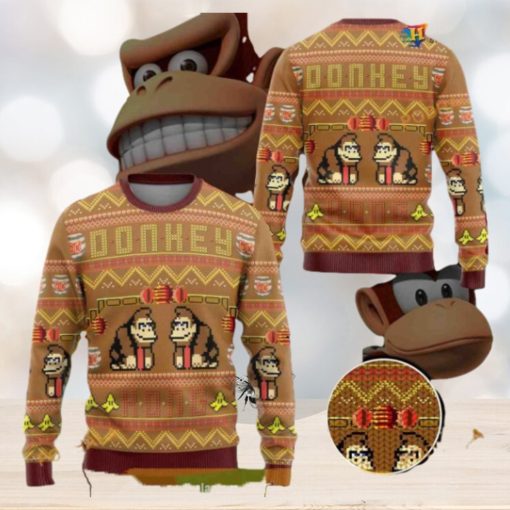 Donkey Kong Family Ugly Christmas Sweater, Fun Video Game Holiday Attire