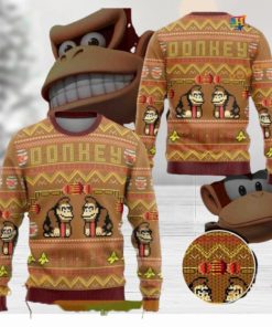 Donkey Kong Family Ugly Christmas Sweater, Fun Video Game Holiday Attire