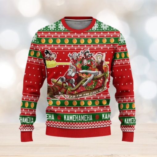 Dragon Ball Sleigh Kamehameha Ugly Christmas Sweaters