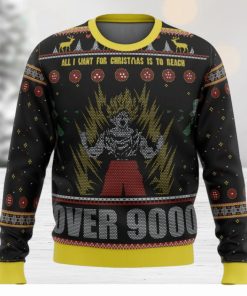 Dragonball Z Goku Over 9000 Ugly Christmas Sweater