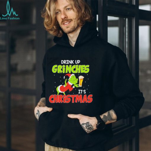 Drink Up Grinches It’s Christmas Beer Lover Santa Grinch Shirt