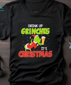 Drink Up Grinches It’s Christmas Beer Lover Santa Grinch Shirt