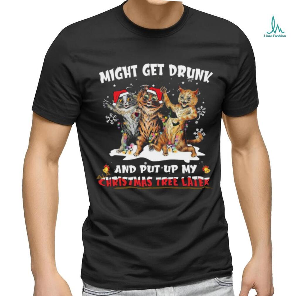 Drunk Cat Christmas Tree Shirt Drunk Cat Christmas Tree Shirt