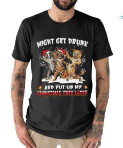 Drunk Cat Christmas Tree Shirt