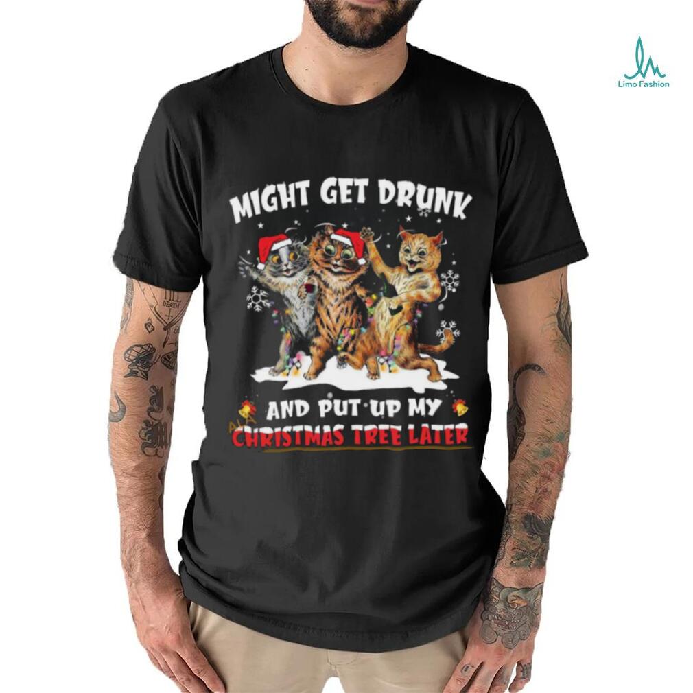 Drunk Cat Christmas Tree Shirt Drunk Cat Christmas Tree Shirt
