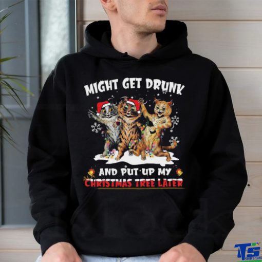 Drunk Cat Christmas Tree Shirt