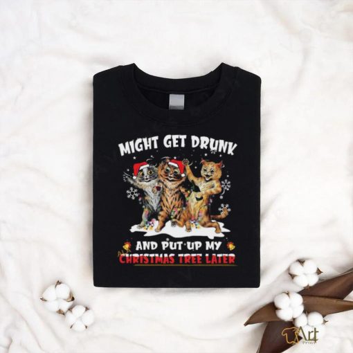 Drunk Cat Christmas Tree Shirt