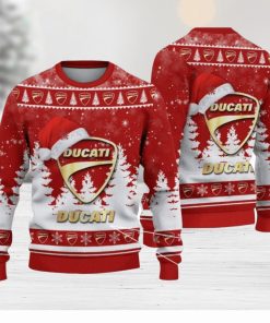 Ducatti Logo Wearing Santa Hat Christmas Gift Ugly Christmas Sweater Christmas Gift Ideas