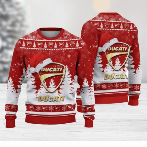 Ducatti Logo Wearing Santa Hat Christmas Gift Ugly Christmas Sweater Christmas Gift Ideas