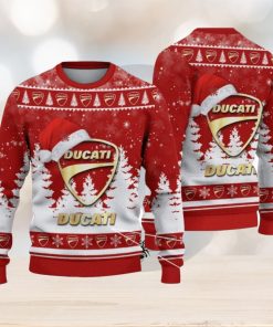 Ducatti Logo Wearing Santa Hat Christmas Gift Ugly Christmas Sweater Christmas Gift Ideas