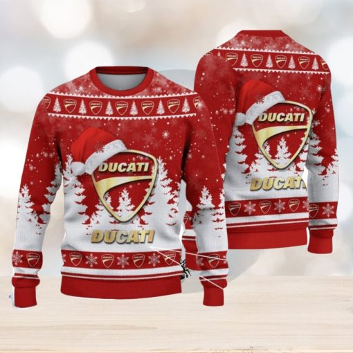 Ducatti Logo Wearing Santa Hat Christmas Gift Ugly Christmas Sweater Christmas Gift Ideas