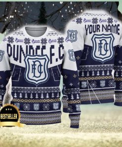 Dundee FC Ugly Christmas Sweater Logo Custom Name Gift Fans