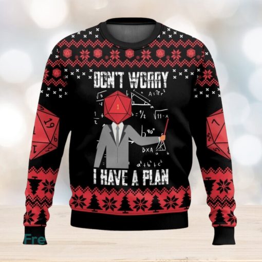 Dungeons & Dragons Don’t Worry I Have A Plan All Over Printed Ugly Christmas Sweater 2023 Christmas Gift Ideas Holiday Gift