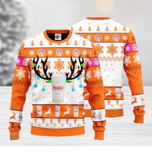 Dunkin’ Donuts Reindeer Ugly Christmas Sweater Gift For Christmas