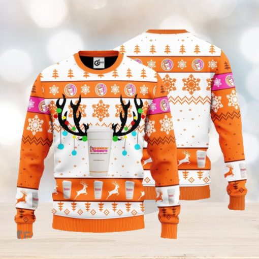 Dunkin’ Donuts Reindeer Ugly Christmas Sweater Gift For Christmas