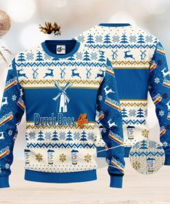 Dutch Bros Reindeer Pattern 3D Ugly Christmas Sweater Unisex Sweater Christmas Gift