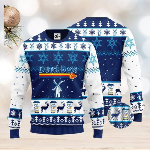 Dutch Bros Snowflake Pattern 3D Ugly Christmas Sweater Unisex Sweater Christmas Gift