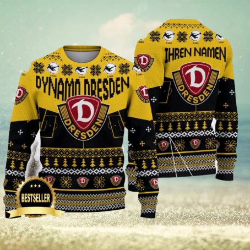 Dynamo Dresden Ugly Christmas Sweater Logo Custom Name Gift Fans