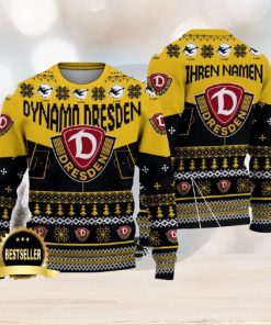 Dynamo Dresden Ugly Christmas Sweater Logo Custom Name Gift Fans