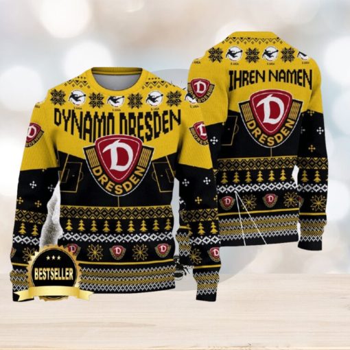 Dynamo Dresden Ugly Christmas Sweater Logo Custom Name Gift Fans