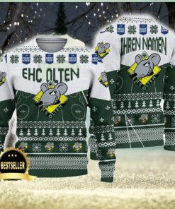 EHC Olten Ugly Christmas Sweater Logo Custom Name Gift Fans