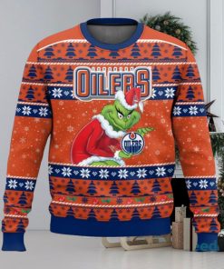 Edmonton Oilers Grinch AOP Ugly Christmas Sweater Christmas Gift For Men And Women