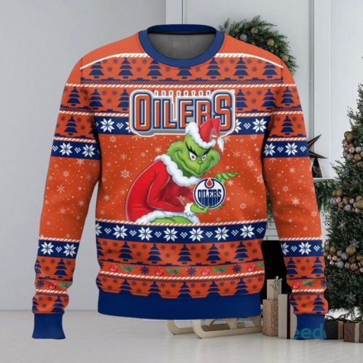 Edmonton Oilers Grinch AOP Ugly Christmas Sweater Christmas Gift For Men And Women