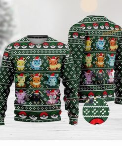 Eevee Anime Ugly Xmas Sweater, Cute Christmas Gift for Anime Fans