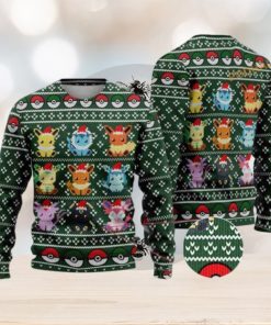 Eevee Anime Ugly Xmas Sweater, Cute Christmas Gift for Anime Fans