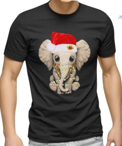 Elephant hat santa light merry christmas shirt, hoodie, sweater, long sleeve and tank top Elephant hat santa light merry christmas shirt