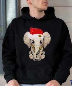 Elephant hat santa light merry christmas shirt, hoodie, sweater, long sleeve and tank top Elephant hat santa light merry christmas shirt