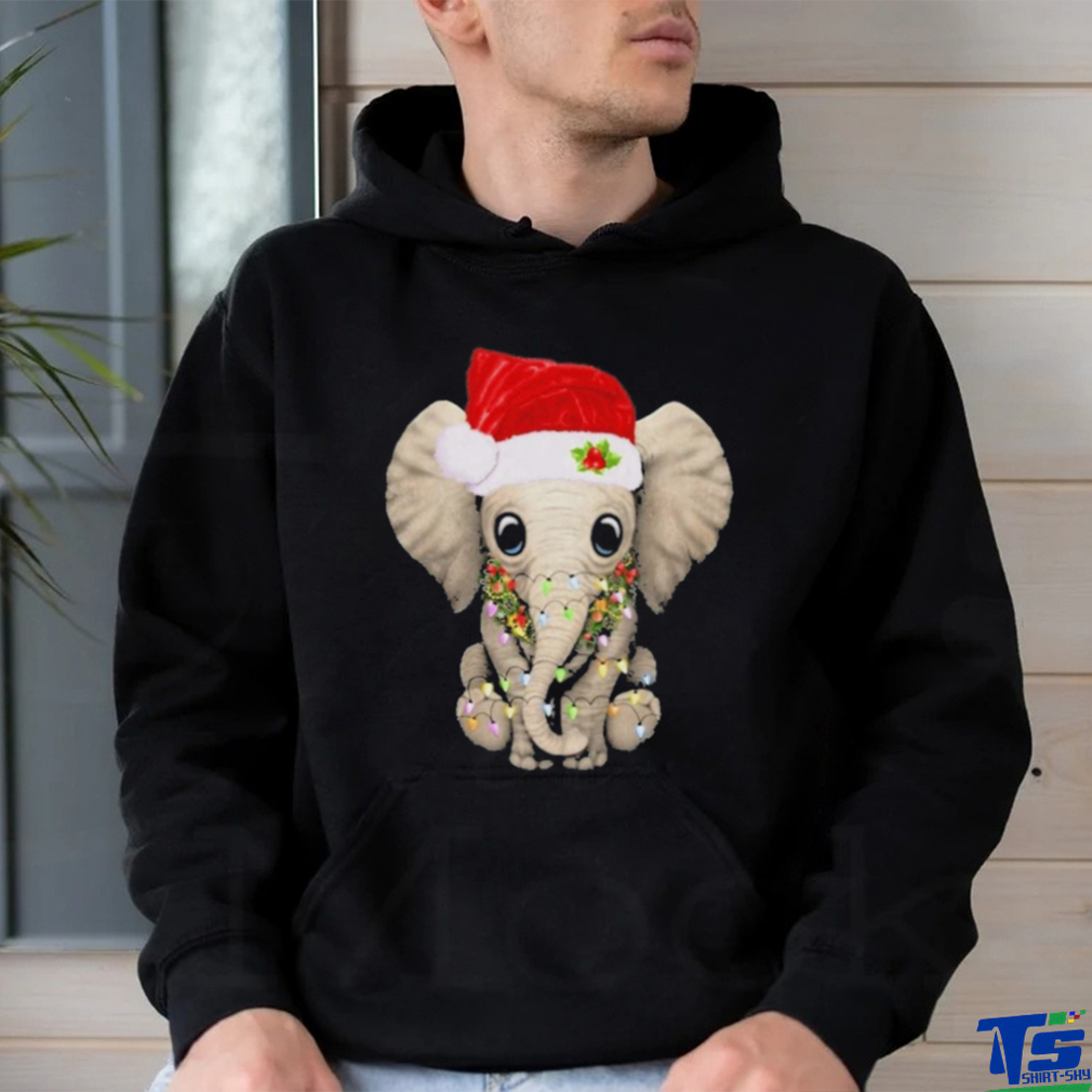 Elephant hat santa light merry christmas shirt Elephant hat santa light merry christmas shirt