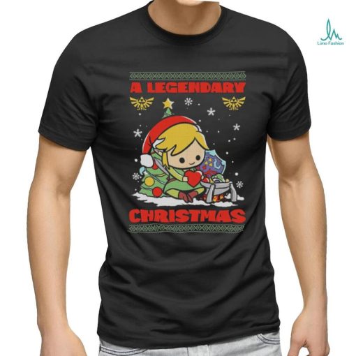 Elf hat santa a legendary ugly christmas shirt