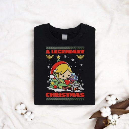 Elf hat santa a legendary ugly christmas shirt