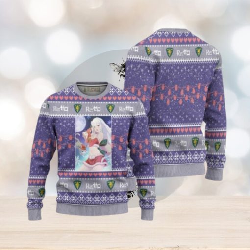 Emilia x Puck Anime Ugly Christmas Sweater Custom Re Zero Xmas Gift