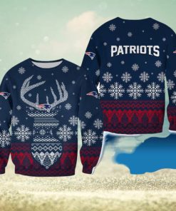 England Patriots Christmas Reindeer Wrapping 3D Sweater For Fans Gift Christmas