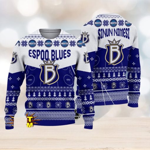 Espoo Blues 3D Ugly Christmas Sweater Christmas Holiday Gift For Men And Women Personalized Name