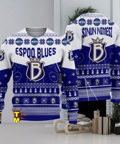 Espoo Blues 3D Ugly Christmas Sweater Christmas Holiday Gift For Men And Women Personalized Name