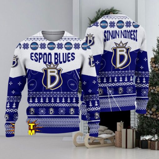 Espoo Blues 3D Ugly Christmas Sweater Christmas Holiday Gift For Men And Women Personalized Name