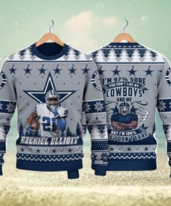 Ezekiel Elliott Dallas Cowboys Do Not Like My Cowboys I Do Not Care NFL Christmas Ugly Sweater