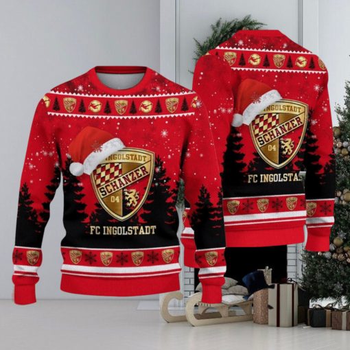 FC Ingolstadt Logo Wearing Santa Hat Ugly Christmas Sweater Unisex 3D Christmas sweater