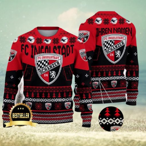 FC Ingolstadt Ugly Christmas Sweater Logo Custom Name Gift Fans