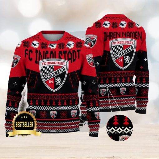 FC Ingolstadt Ugly Christmas Sweater Logo Custom Name Gift Fans