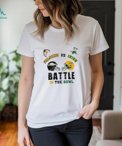 Falcons vs Irish battle in the bowl helmet shirt