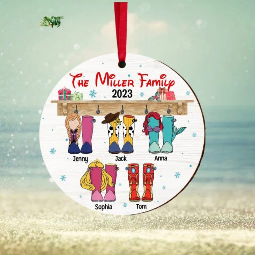 Family Boots, Personalized Acrylic Ornament, Christmas Gift For Family