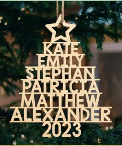 Family Christmas Tree   Family Personalized Custom Ornament   Wood Custom Shaped   Christmas Gift For Family Members