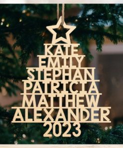 Family Christmas Tree Family Personalized Custom Ornament Wood Custom Shaped Christmas Gift For Family Members