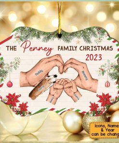 Family Hands Personalized Wooden Christmas Ornament Gift For FamilyFamily Hands Personalized Wooden Christmas Ornament Gift For Family